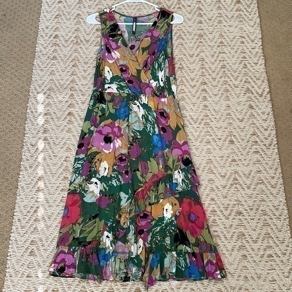Plenty by Tracy Reese Anthropologie Daphne wrap floral ruffle dress small - Picture 2 of 10